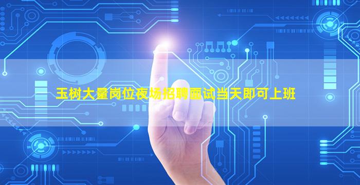 玉树大量岗位夜场招聘面试当天即可上班